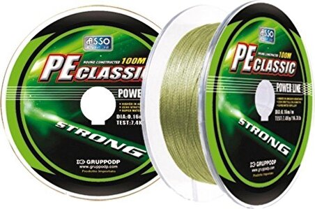 Asso Pe Classic 6 Örgü Dyneema 100 MT İp Misina YEŞİL