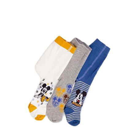 Mickey Mouse Lisanslı Erkek Bebek Külotlu Çorap üçlü set 100230