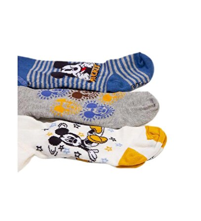 Mickey Mouse Lisanslı Erkek Bebek Külotlu Çorap üçlü set 100230
