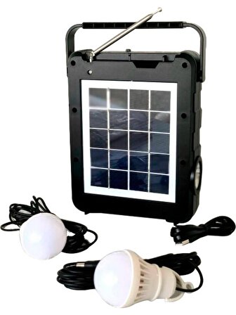 ÇELİKWORK Güneş Enerjili Radyolu Kamp Işığı, Solar Kamp Lambası, Bluetooth Hoparlör, USB ve Sd Girişli, Şarjlı