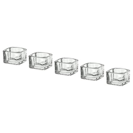 IKEA Glasig Tealight Mumluk  - Cam - 5x5 cm - 5 Adet