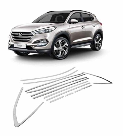 Hyundai Tucson Cam Çerçeve Nikelajı Komple 2016-2021 arası