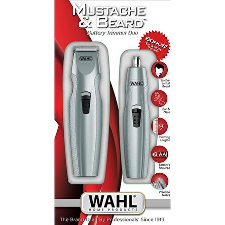 Wahl Mustache & Beard Pilli Sakal Kesme ve Bıyık Düzeltme Makinesi 05606-308