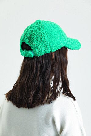 Yeşil Tüylü Kep Peluş Kep Şapka