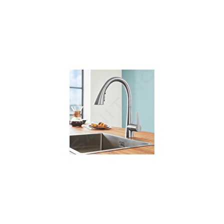 Grohe Eviye Bataryası Spiralli 2 Fonk. Zedra Super STEEL-32294DC2