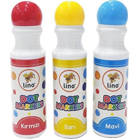 Lino Dot Markers Yıkanabilir 3'lü + Aktivite Kitabı