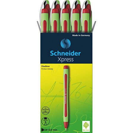 Schneider Xpress 0,8 Mm Fiber Uçlu Kalem Kırmızı 10'Lu Kutu