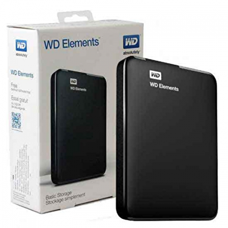 WD Elements 2TB 2,5&quot; USB3,0 (WDBU6Y0020BBK), Harici HDD, Siyah