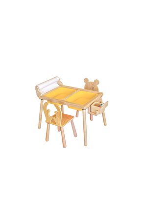 Rulo Aparatlı Oyun Masası + 2 Sandalye