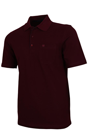 Erkek Bordo Tişört Polo Yaka Normal Kesim % 100 Pamuk Pike Kumaş rar00873