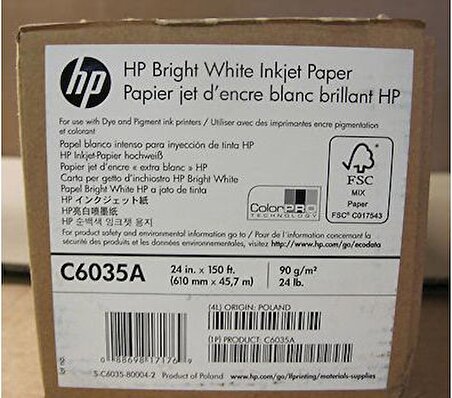 C6035A Hp Bright White Inkjet Paper 610Mmx45.7M