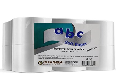 Abc Soft 2 Katlı 12'li Tuvalet Kağıdı