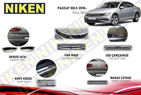 Vw passat b8.5 full krom set 2018+ sonrası Niken