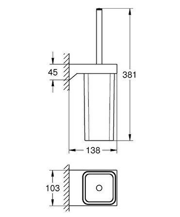 Grohe Selection Cube Tuvalet Fırçası Seti (40857000)