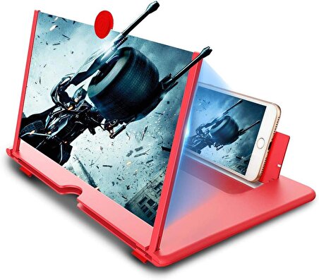12 inç Ekran Büyüteç 3D Büyüteç Okuma, Oyun Ekranı Amplifisi için Katlanabilir Telefon Standı Tutucu Ekran Büyütücü
