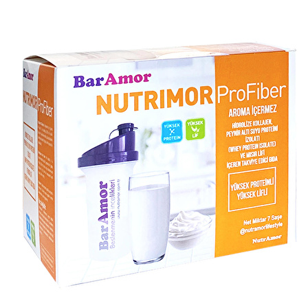 NUTRIMOR ProFiber – Peynir Altı Suyu Protein İzolatı (Whey Protein İzolatı),Hidrolize Kollajen ve Mısır Lifi İçeren Aromasız Takviye Edici Gıda (7 Günlük)