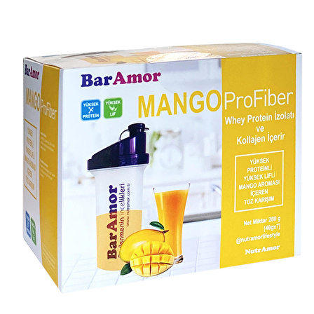 Mango ProFiber ( Mango Aromalı Yüksek Proteinli 7 Günlük Toz Karışım )