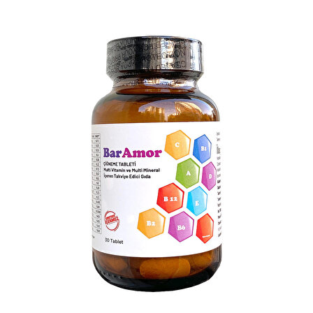 BarAmor Çiğneme Tableti Multi Vitamin ve Multi Mineral İçeren Takviye Edici Gıda