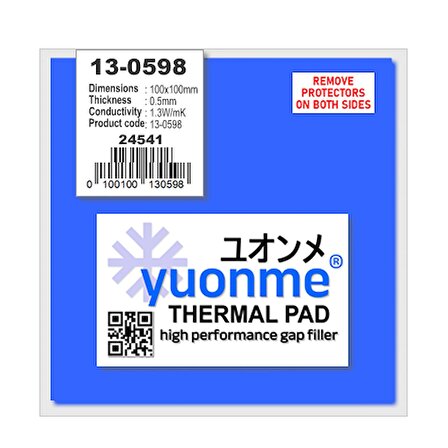 Yuonme Termal Ped / Thermal Pad 0.5Mm 1.3W/Mk 10X10Cm 13-0598