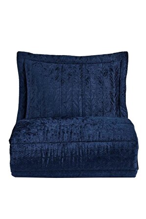 Velvet Kadife Comfort Set Modern Uyku Seti Tek Kişilik Lacivert 2 Parça