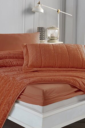 Velvet Kadife Comfort Set Modern Uyku Seti Tek Kişilik Tarçın 2 Parça