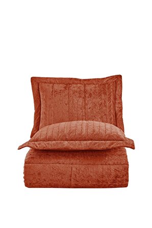 Velvet Kadife Comfort Set Modern Uyku Seti Tek Kişilik Tarçın 2 Parça