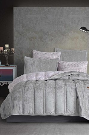 Fancy Comfort Set Modern Uyku Seti Çift Kişilik Gümüş