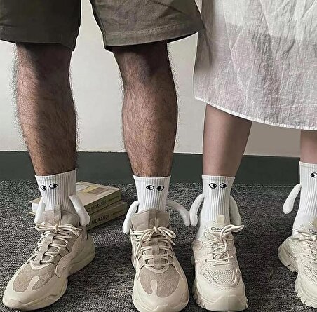 Beyaz Mıknatıslı El Ele Tutuşan Çorap Mıknatıslı Arkadaşlık Çorabı Sevgili Çorabı 2 ÇİFT