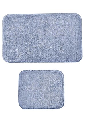 Banyo Paspas Takımı 2li kaydırmaz tabanlı peluş doly mavi