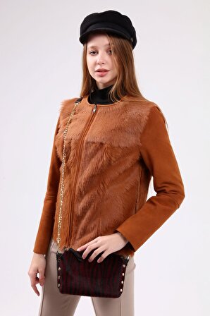 Konyak Kadın Tabi Deri Ceket