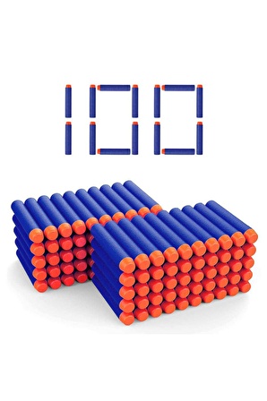 Nerf Yedek Mermi 100 Adet Tüm Nerflerle Uyumlu Yedek Dart Mermi Nerf Sünger Mermi 100 Adet A+ Kalite