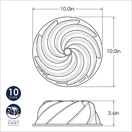 Nordic Ware Heritage Bundt Pan Kek Kalıbı