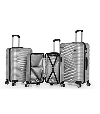 DZC KUZENLER AVM G&d Gedox Polo Suitcase Abs 3'lü Lüx Valiz Seyahat Seti 