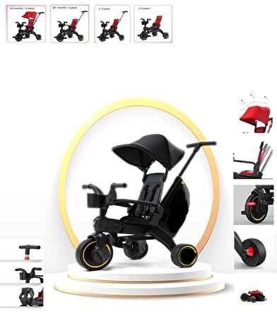 Trike Plus F3 Ebeveyn Kontrollü Katlanabilir Bisiklet Siyah 