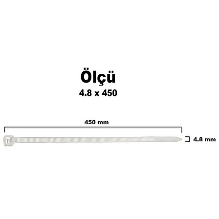 Aletçantam Kablo Bağı Plastik Kelepçe Cırt Amerikan Kelepçesi 100 Adet -4.8x450mm