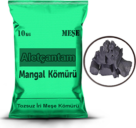 Aletçantam Mangal Kömürü Tozsuz Büyük İri Taneli Çuval Meşe Kömür 10 Kg