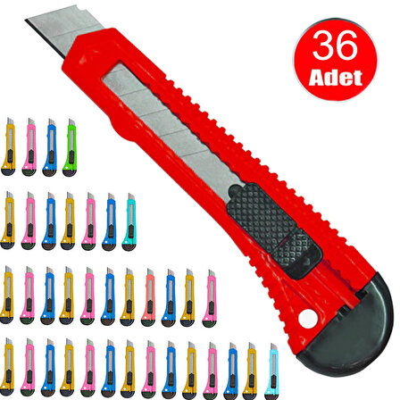 Aletçantam Plastik Ekonomik Maket Bıçağı Renkli Falçata -36 Adet