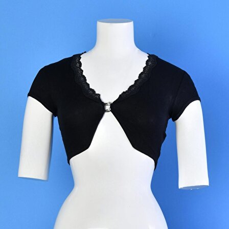 Moda1001 Kadın Büstiyer Bolero Bluz  - Siyah