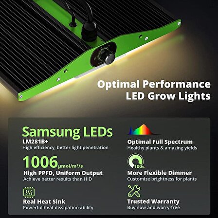 VIPARSPECTRA New P1000 Full Spektrumlu Samsung Led Bitki Işığı