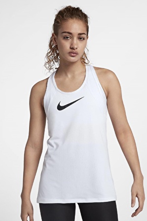 Nike Pro All Over Mesh Dri Fit Swoosh Run Tank, Beyaz Koşu Atleti