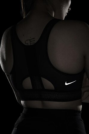 Nike Swoosh Ultra Breathe Support Hafif Destekli Dolgulu Siyah Spor Sütyeni Bra
