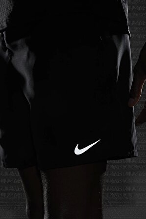 Nike Dri Fit 7inch Run Shorts Slip Astarlı Yan Cepli Erkek Koşu Spor Şortu Siyah