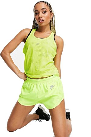 Nike Air Dri Fit Mesh Running Tank Nefes Alabilen Yeşil Kadın Atlet DD