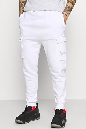 Nike Sportswear Fleece Cargo Pant Şardonlu Eşofman Altı Beyaz