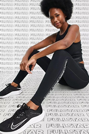 Nike Pro Dri Fit Grappic Leggings Black Toparlaycı Kadın Taytı Siyah