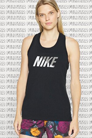 Nike Tee Dri Fit Tank Top Cotton Pamuklu Askılı Siyah Kadın Atlet