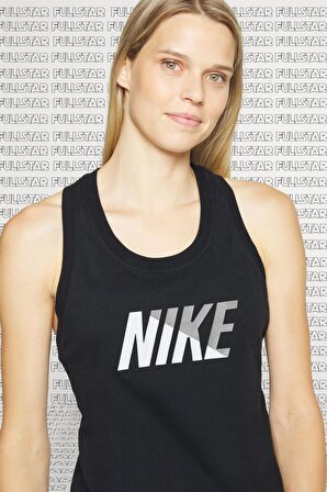 Nike Tee Dri Fit Tank Top Cotton Pamuklu Askılı Siyah Kadın Atlet
