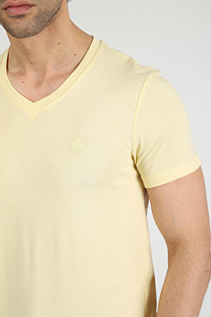 Adam Boxes V Yaka T-shirt Neo-Alpes - Açık Sarı