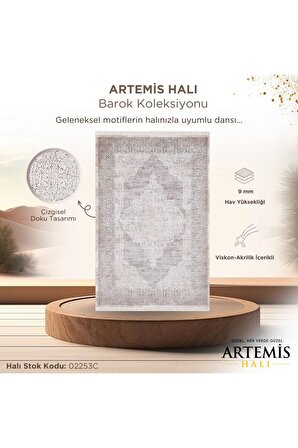 Artemis Halı Barok Gri Kiremit Klasik Desen Halı