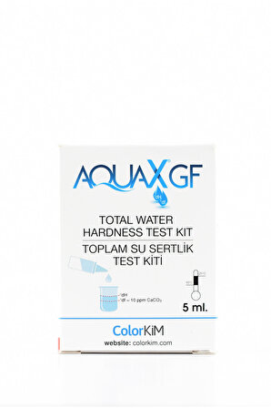 Aqua Yerli 5 ml Aquax®gf- Toplam Su Sertliği Test Kiti - Su Kalitenizi Kolay, Hızlı ve Doğru Ölçün.Colorkim.